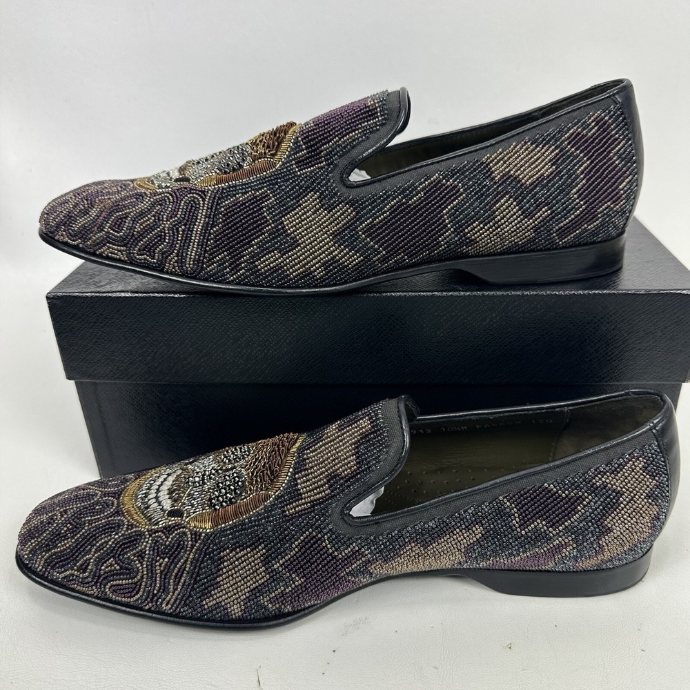 Donald Pliner Pascow Skulls Embellished Loafers Men's Size 10.5M UK - Picture 10 of 16